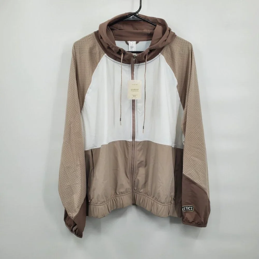 Fabletics Mesh One Jacket Women Size Plus 1X NWT Tri Tone Brutalist Khaki SMUDGE